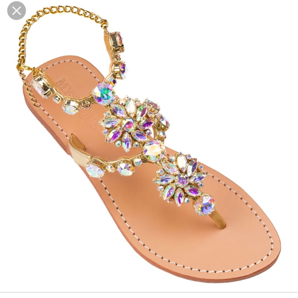 Lily vanity sandals with crystals